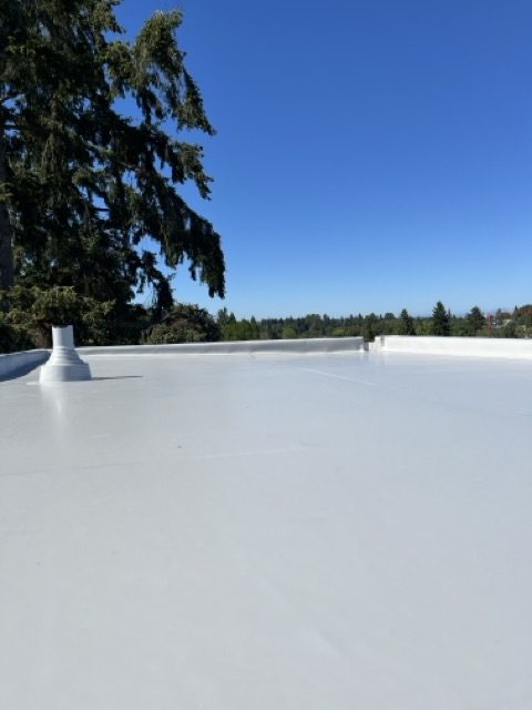PVC flat roof membrane - clean white installation