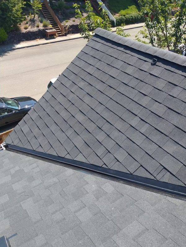 Charcoal architectural shingle roof - clean edge detail